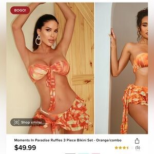 Paradise ruffles 3 piece bikini set